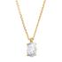 NECKLACE Single Stone MetronGold K18 Yellow Gold with White Sapphire 23118YN-2 - 0