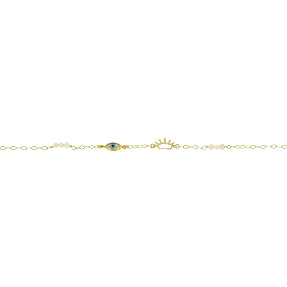 BRACELET SENZIO K9 Yellow Gold with Pearls 019736