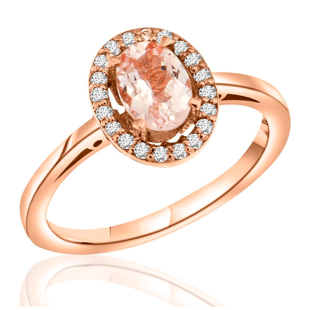 RING Rosette 18K Rose Gold with Morganite and Diamonds 19982RR