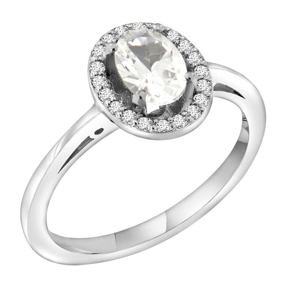 RING Rosette White Gold 18K with White Sapphire and Brilliants 19982W