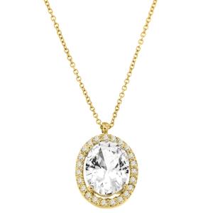 ΚΟΛΙΕ Ροζέτα Κίτρινο Χρυσό Κ18 με Λευκό Ζαφείρι και Διαμάντια 19982Y-N - 38762