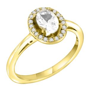 RING Rosette Yellow Gold K18 with White Sapphire and Brilliants 19982Y - 27523