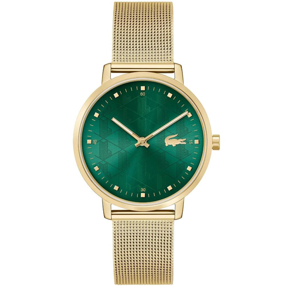 LACOSTE Crocorigin Green Dial 35mm Gold Stainless Steel Mesh Bracelet 2001356