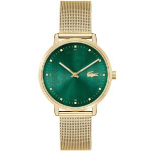 LACOSTE Crocorigin Green Dial 35mm Gold Stainless Steel Mesh Bracelet 2001356 - 58401