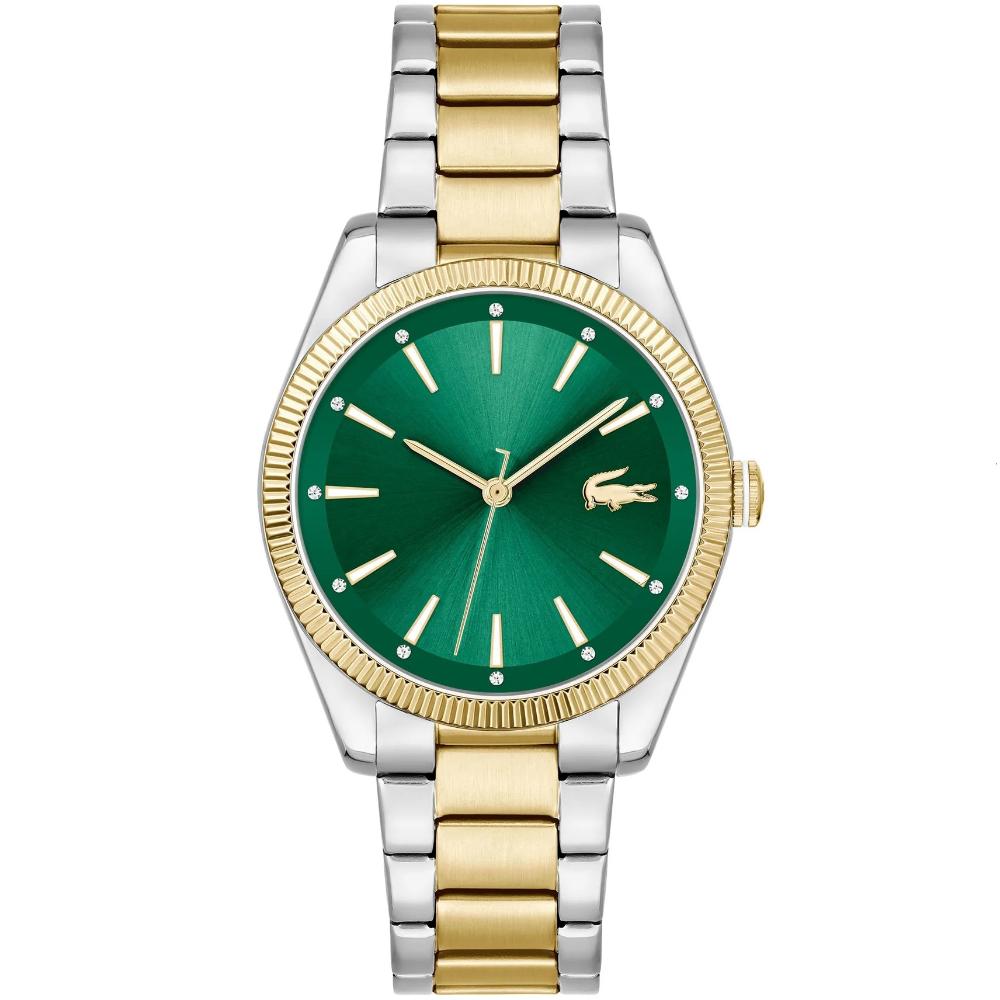 LACOSTE Capucine Green Dial 36mm Duo-Tone Gold and Silver Stainless Steel Bracelet 2001415