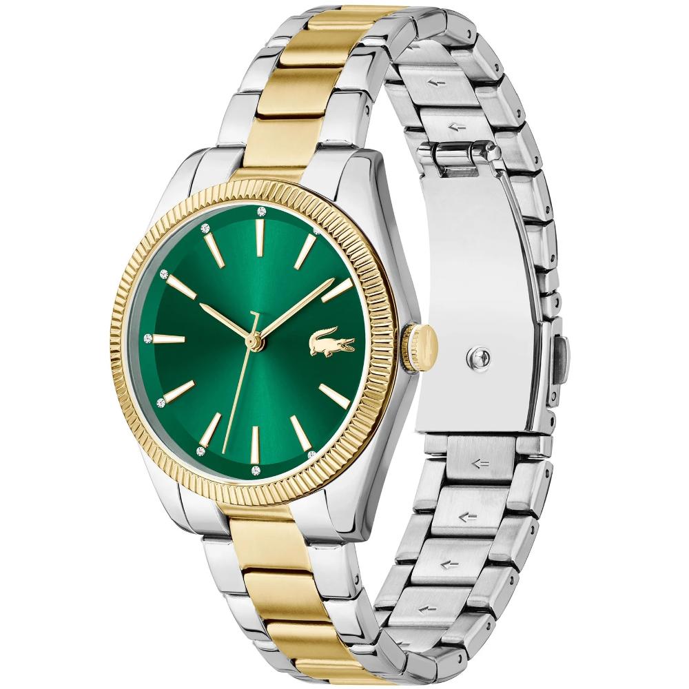 LACOSTE Capucine Green Dial 36mm Duo-Tone Gold and Silver Stainless Steel Bracelet 2001415