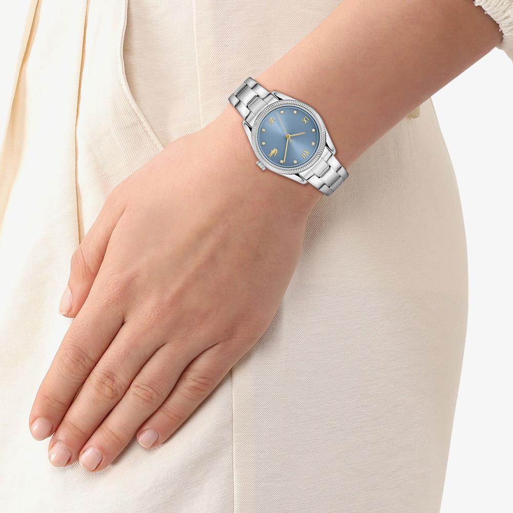 LACOSTE Parisienne Light Blue Dial With Crystals 30mm Silver Stainless Steel Bracelet 2001423