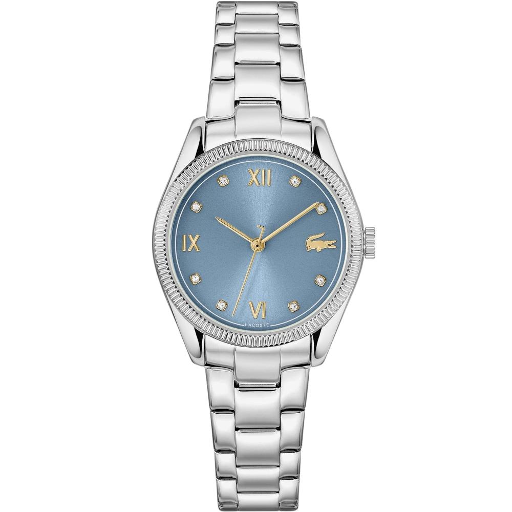 LACOSTE Parisienne Light Blue Dial With Crystals 30mm Silver Stainless Steel Bracelet 2001423