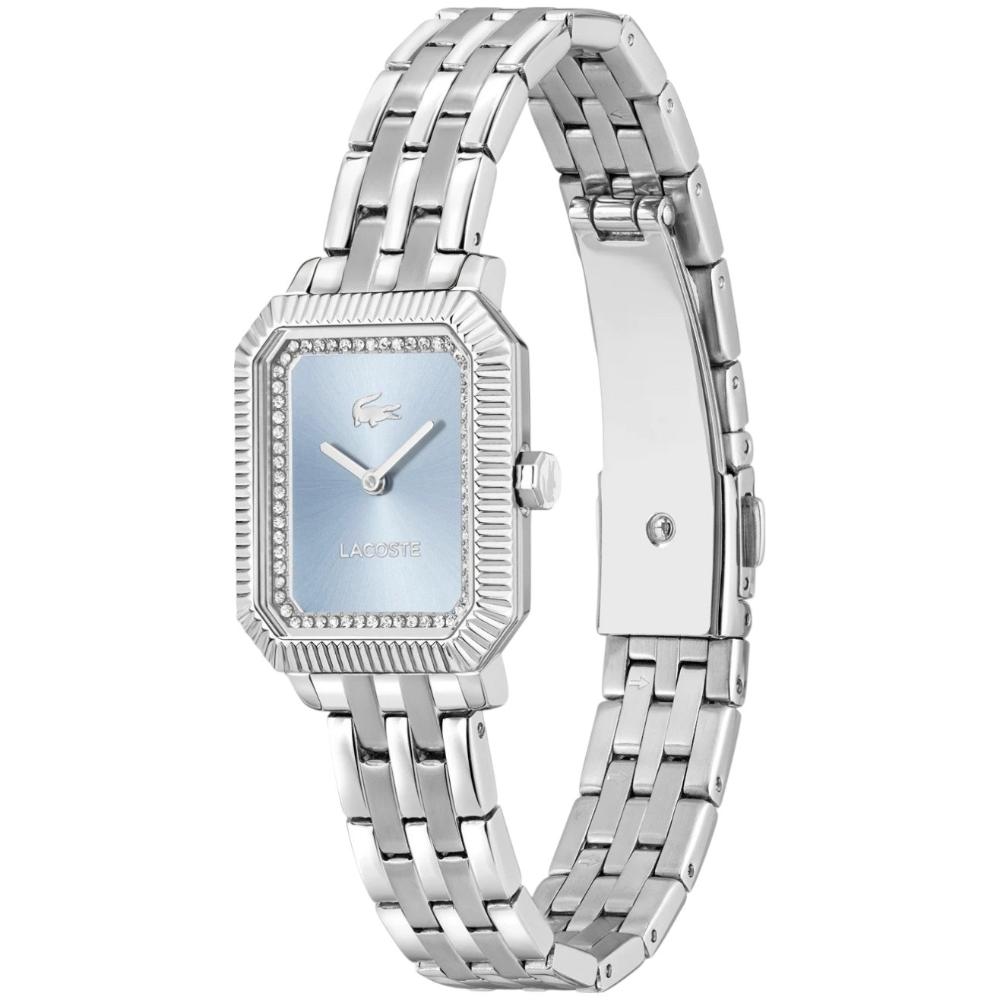 LACOSTE Parisienne Light Blue Dial With Crystals 20.7x28.3mm Silver Stainless Steel Bracelet 2001440