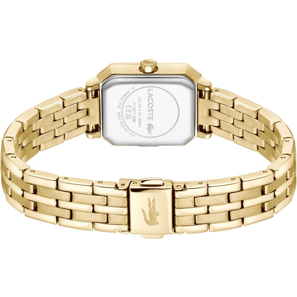 LACOSTE Parisienne Silver Dial With Crystals 28.3x20.7mm Gold Stainless Steel Bracelet 2001441