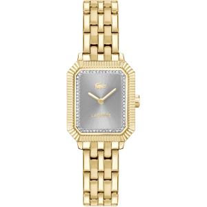 LACOSTE Parisienne Silver Dial With Crystals 28.3x20.7mm Gold Stainless Steel Bracelet 2001441 - 61211