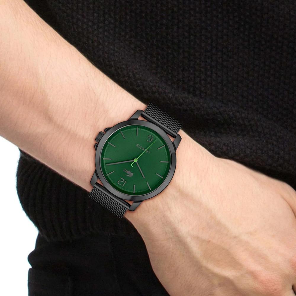 LACOSTE Ottawa Green Dial 41mm Black Stainless Steel Mesh Bracelet 2011277