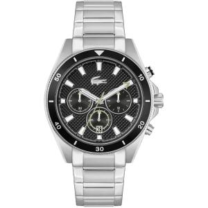 LACOSTE Mainsail Multifunction Black Dial 43mm Silver Stainless Steel Bracelet 2011382 - 61230
