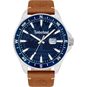 TIMBERLAND Swampscott Blue Dial 46mm Silver Stainless Steel Brown Leather Strap 15941JYTBL.03 - 3941