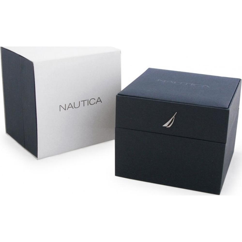 NAUTICA NCT 15 Multifunction 46mm Rose Gold Stainless Steel Black Leather Strap A16649G