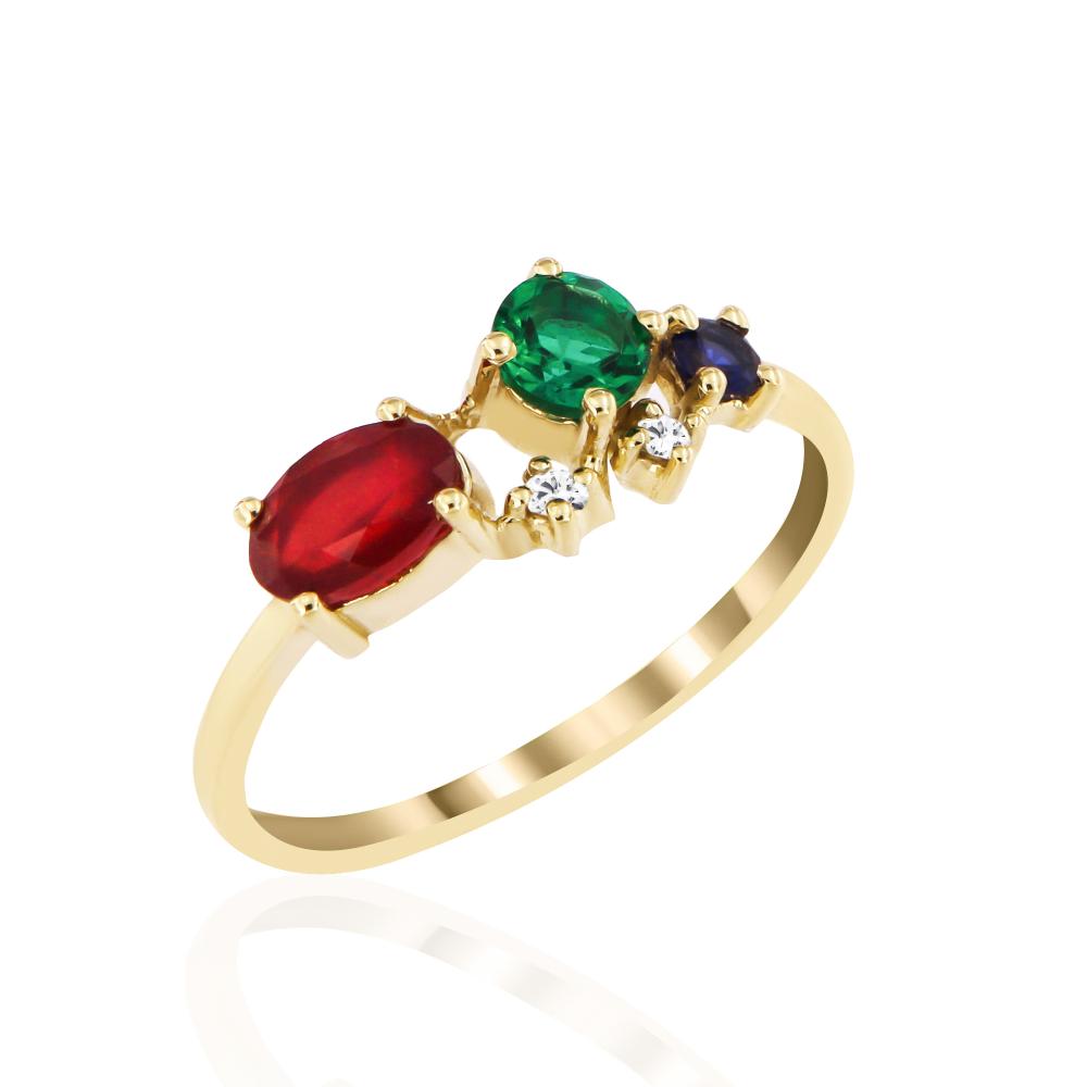 RING Multicolor Yellow Gold 14K and Brilliant 20226Y