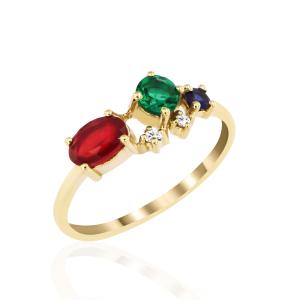 RING Multicolor Yellow Gold 14K and Brilliant 20226Y - 12832