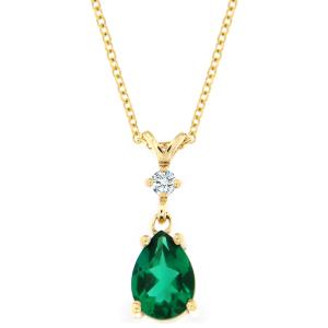 NECKLACE SENZIO Collection K18 Yellow Gold with Emerald and Brilliant Diamond 20276YN-1 - 31445