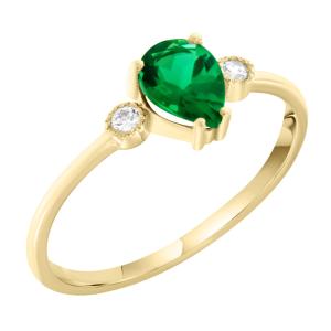 RING SENZIO Collection K18 Yellow Gold with Emerald and Brilliant Diamond 20276YR-1 - 31441
