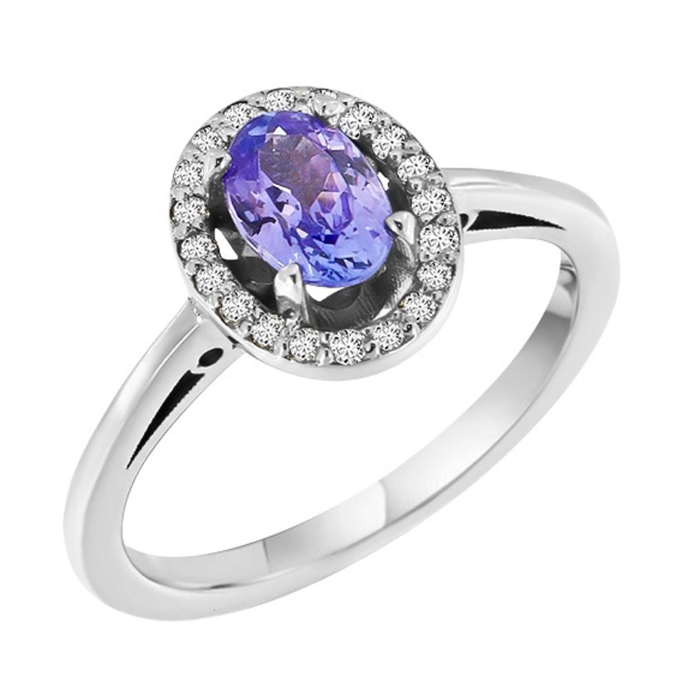 RING Rosette White Gold 18K with Tanzanitis and Brilliants 20294W-3