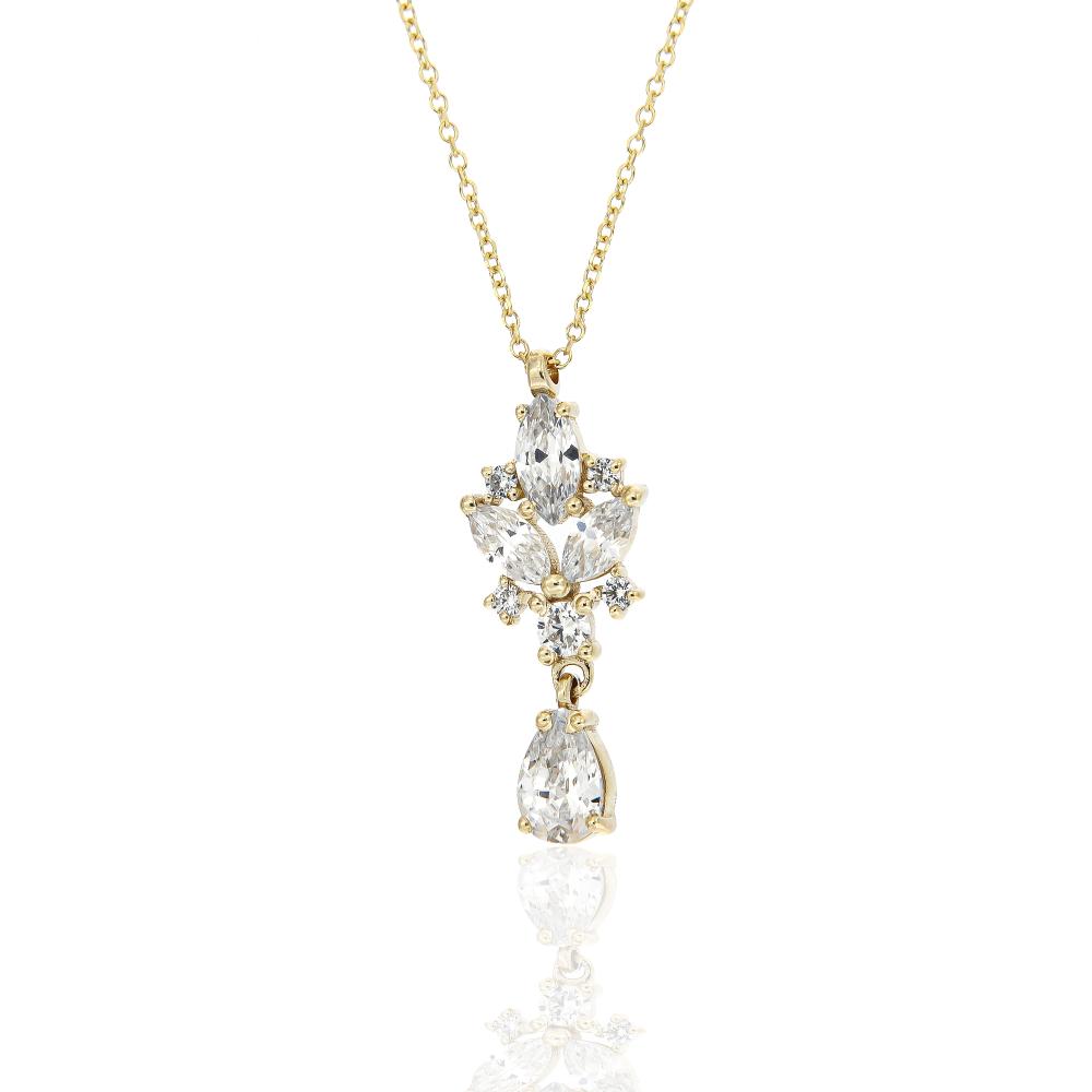 NECKLACE Yellow Gold 14K with Zircon Stones Signity 20307Y-1