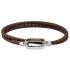 LACOSTE Bracelet Silver Stainless Steel with Brown Leather 2040113 - 0