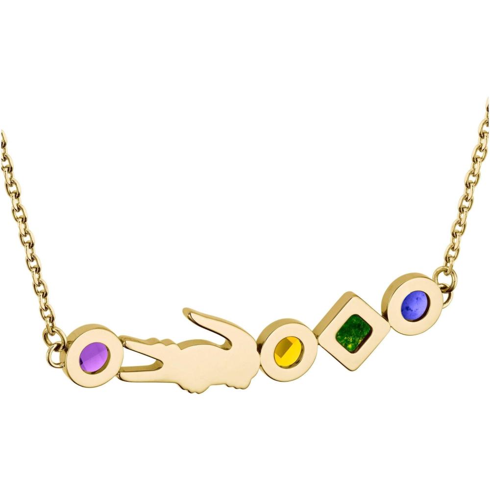 LACOSTE Necklace Gold Stainless Steel with Multicolour Zircon Stones 2040360