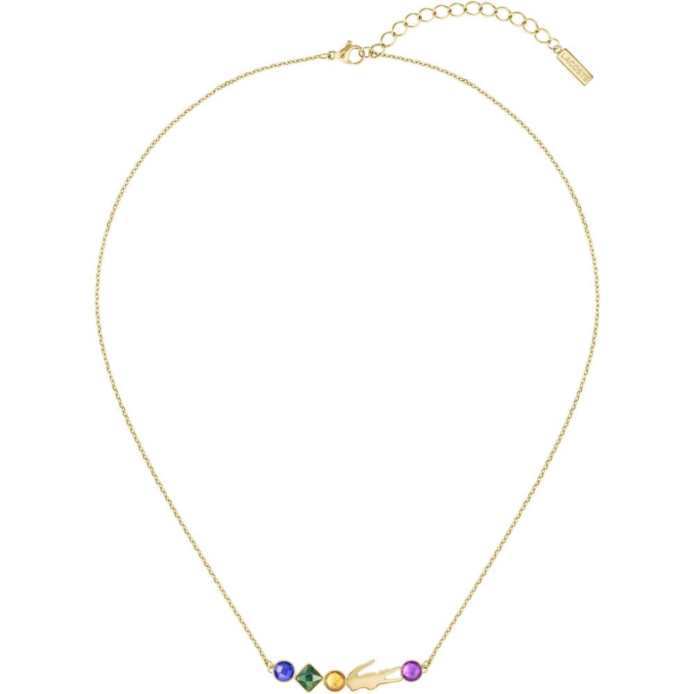 LACOSTE Necklace Gold Stainless Steel with Multicolour Zircon Stones 2040360