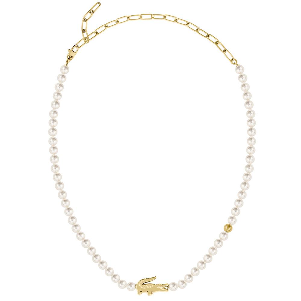 NECKLACE Women's LACOSTE Gold-Plated Stainless Steel with Pearls 2040429