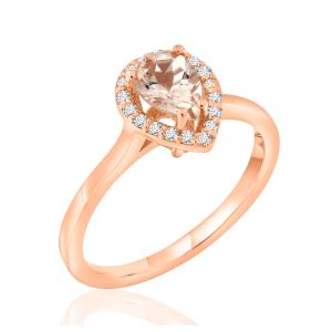 RING Rosette 18K Rose Gold with Morganite and Diamonds 20505RP - 23707