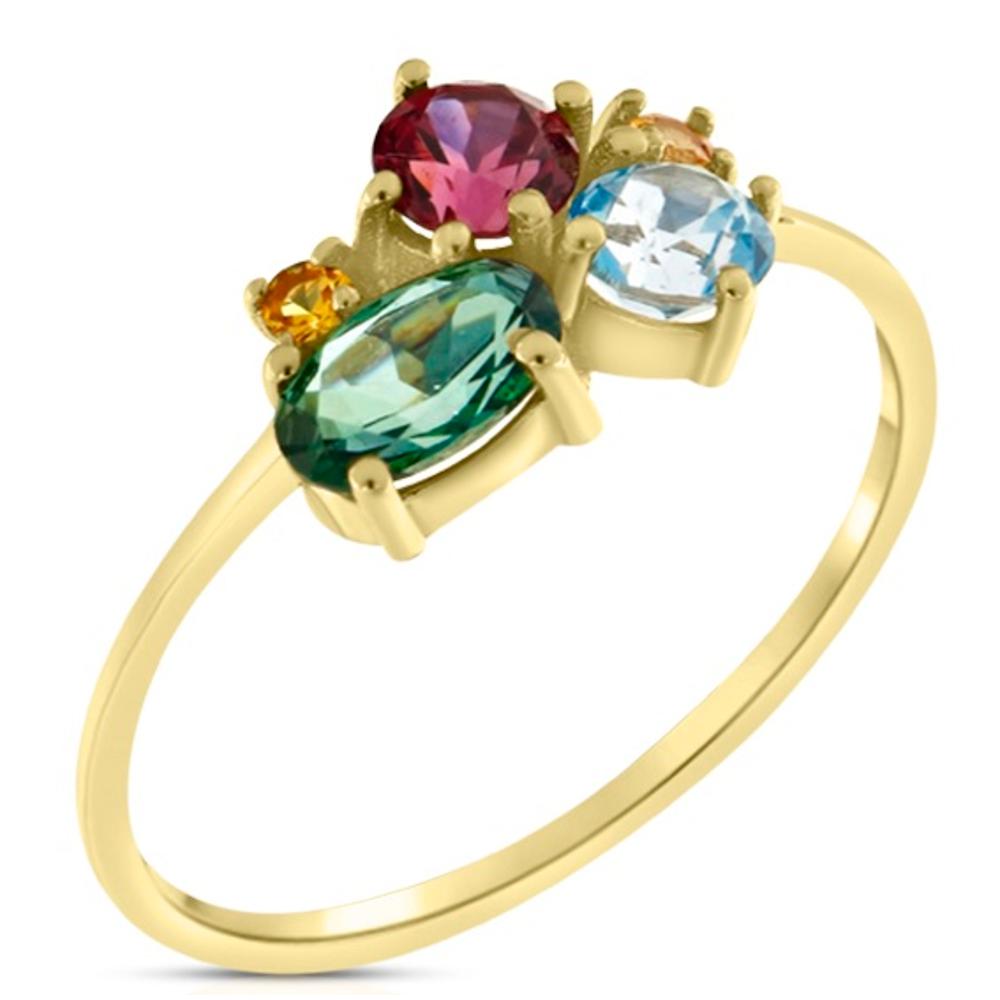 RING SENZIO Collection 14K Yellow Gold with Rodalite, Topaz, Peridot and Yellow Saphires 20610-3