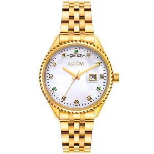 BREEZE Glacier Swarovski White Mother Of Pearl Dial 38mm Gold Stainless Steel Bracelet 212401.2 - 49274