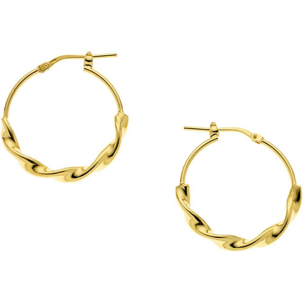 BREEZE Earrings Gold Hoops 925° Silver 213008.1