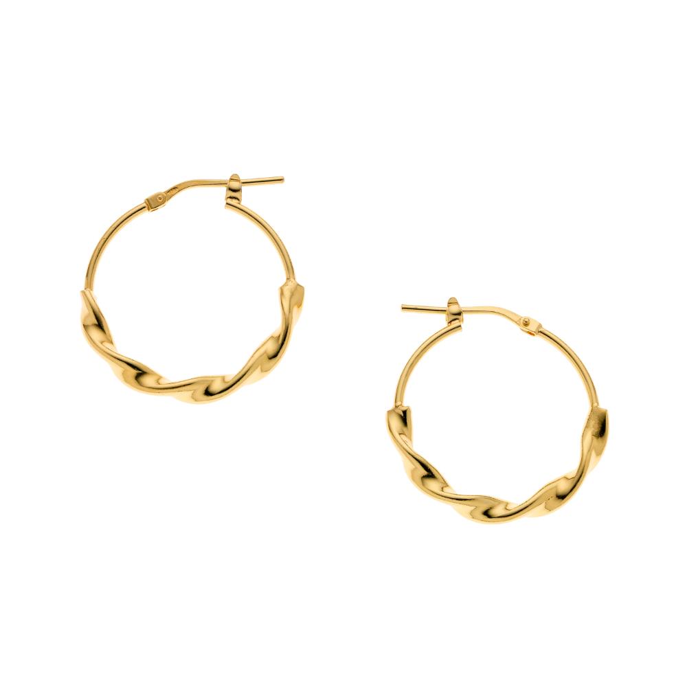 BREEZE Earrings Gold Hoops 925° Silver 213008.1