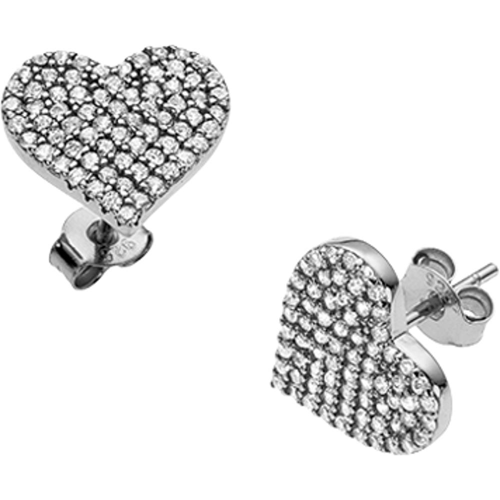 BREEZE Earrings Silver Hearts with Crystals 925° Silver 213014.4