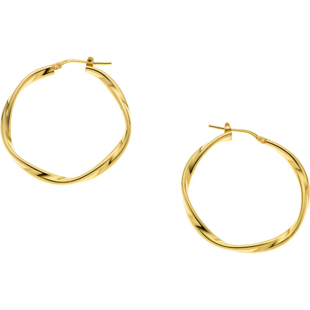 BREEZE Earrings Gold Hoops 925° Silver 213018.1