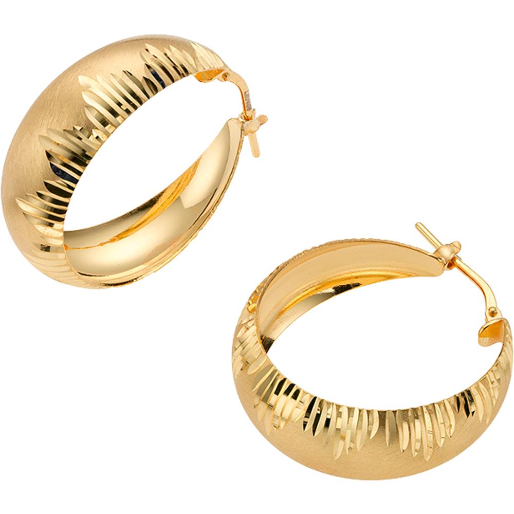 BREEZE Earrings Gold Hoops 925° Silver 213019.1