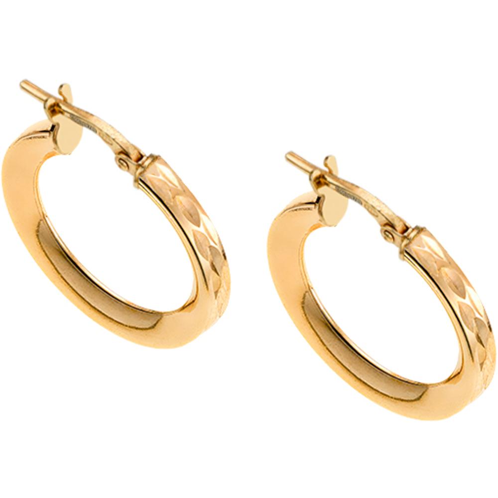 BREEZE Earrings Gold Hoops 925° Silver 213020.1