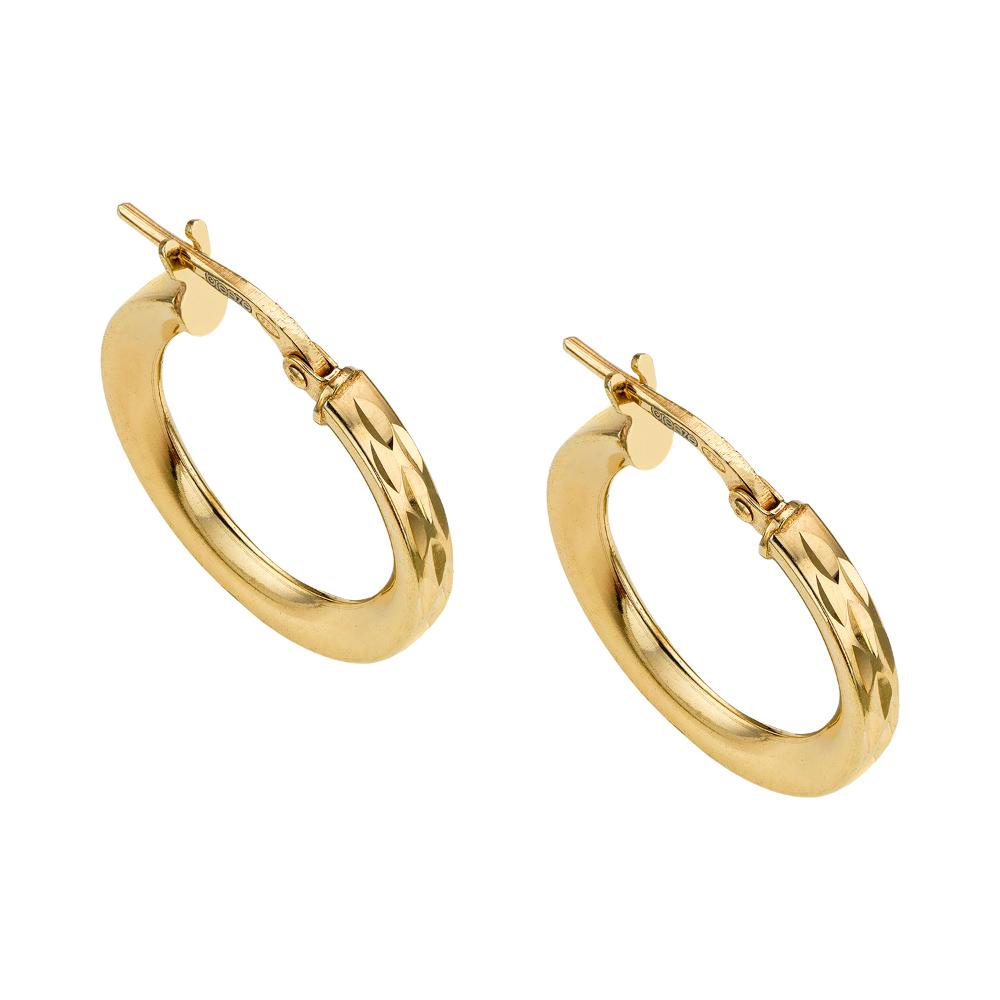 BREEZE Earrings Gold Hoops 925° Silver 213020.1