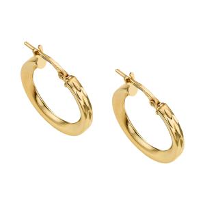 BREEZE Earrings Gold Hoops 925° Silver 213020.1 - 49338