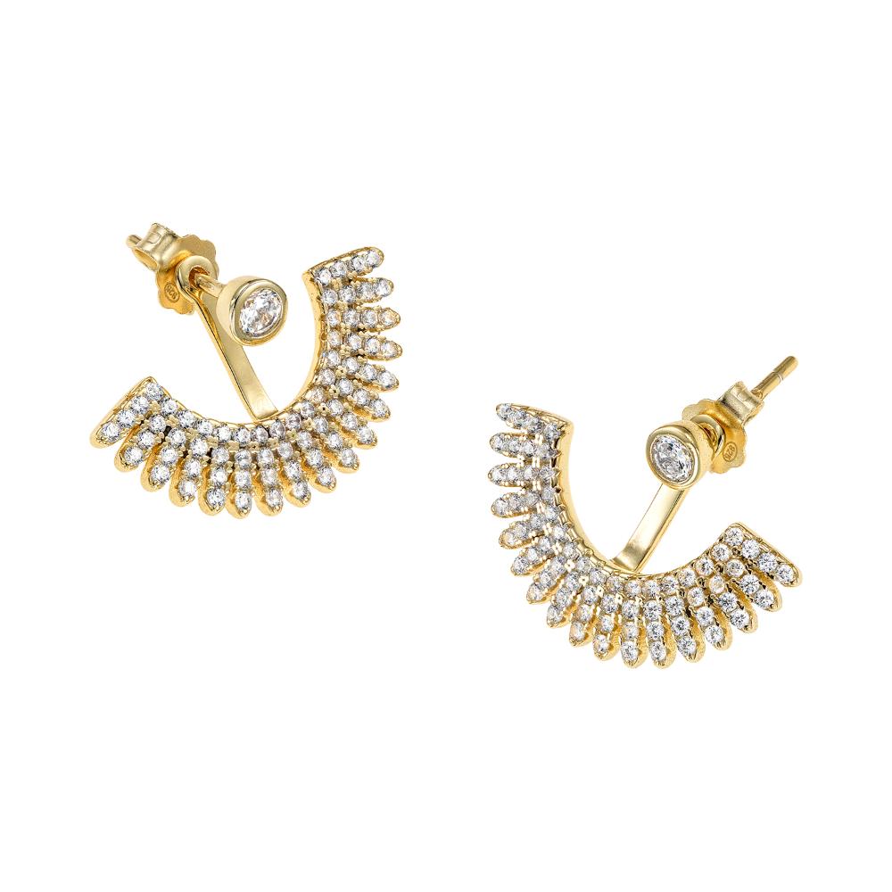 BREEZE Gold Earrings with Crystals 925° Silver 213027.1