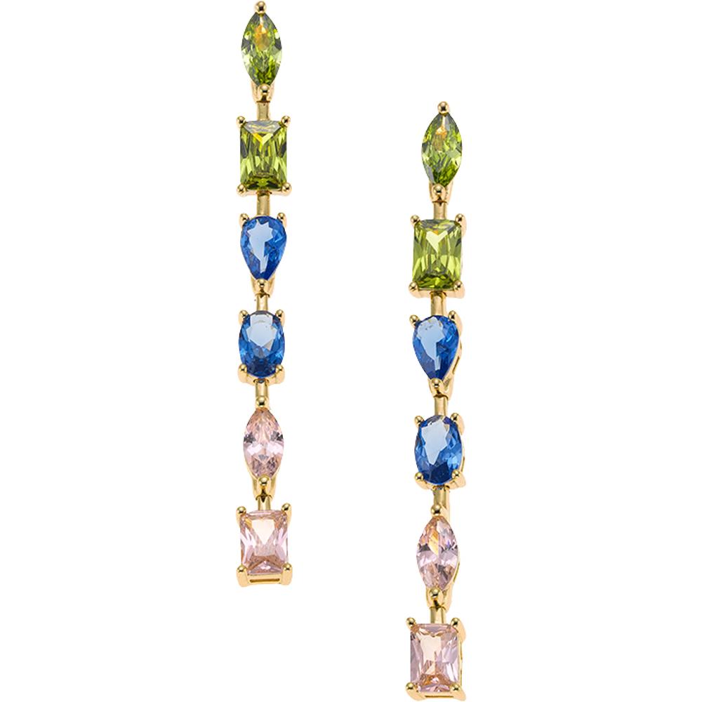 BREEZE Gold Earrings with Crystals 925° Silver 213037.1