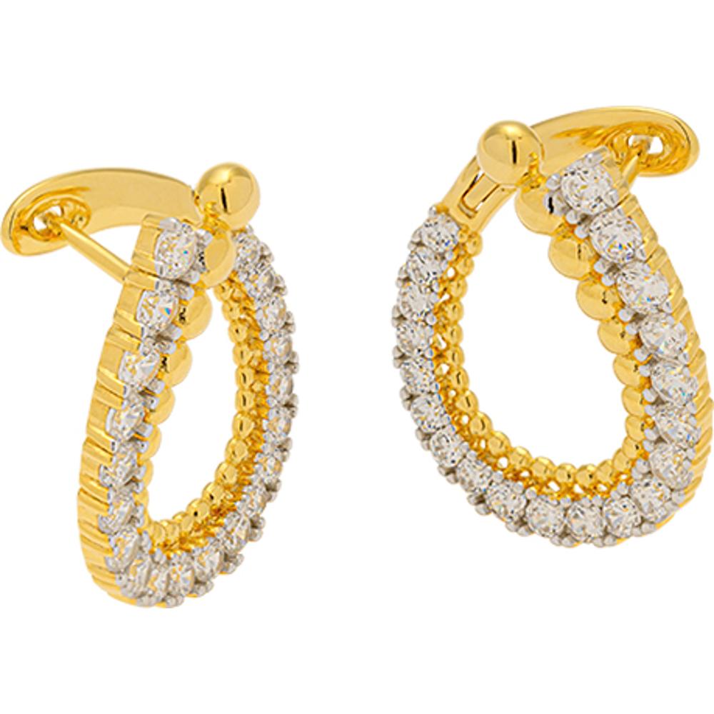 BREEZE Gold Earrings with Crystals 925° Silver 213038.1