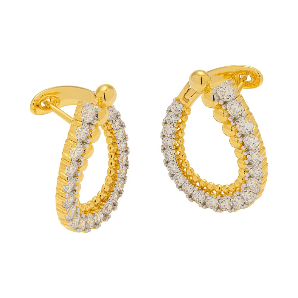 BREEZE Gold Earrings with Crystals 925° Silver 213038.1