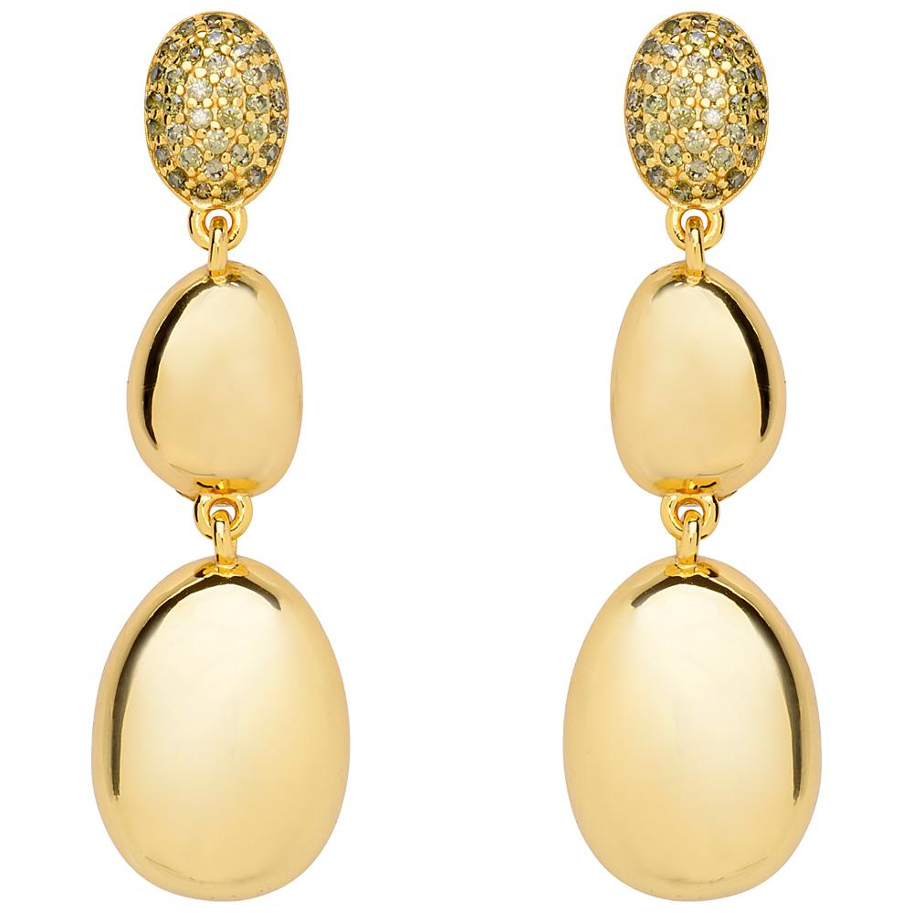 BREEZE Gold Earrings with Crystals 925° Silver 213039.1