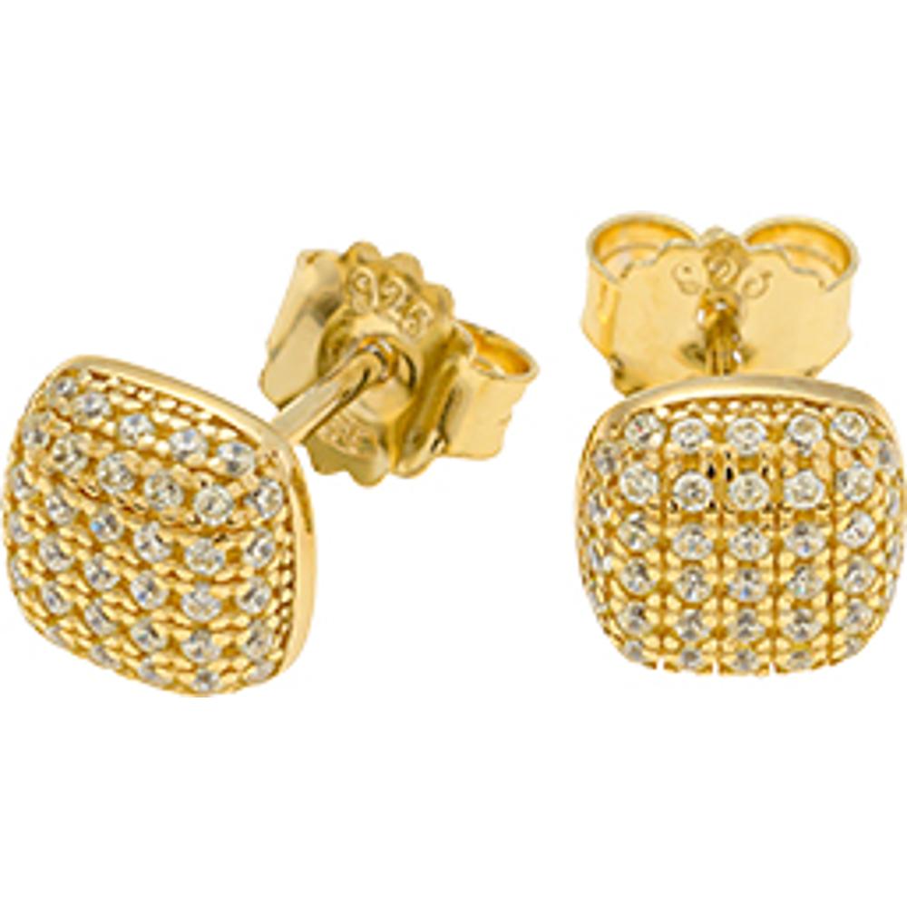 BREEZE Gold Earrings with Crystals 925° Silver 213040.1