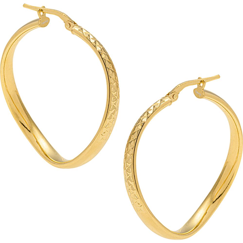 BREEZE Earrings Gold Hoops 925° Silver 213042.1