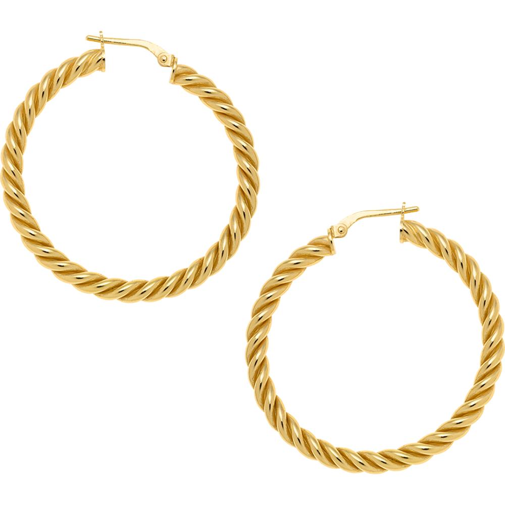 BREEZE Earrings Gold Hoops 925° Silver 213044.1