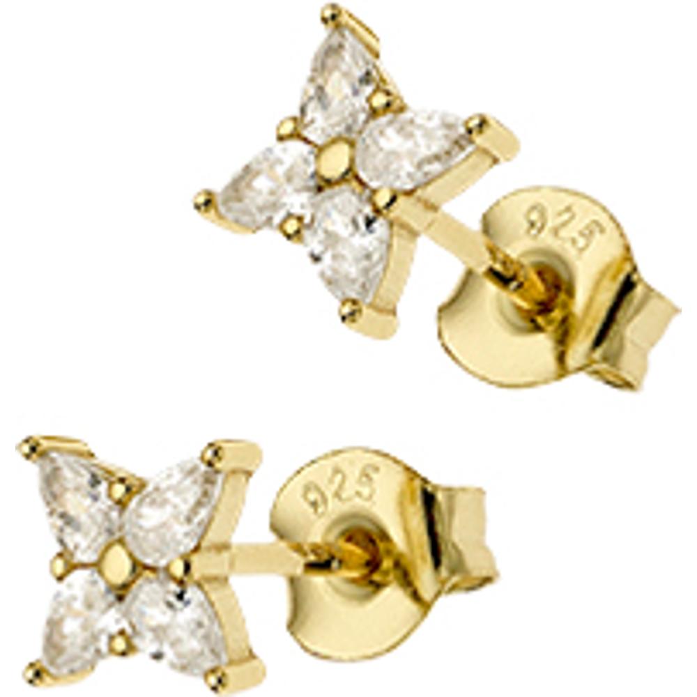 BREEZE Gold Earrings with Crystals 925° Silver 215002.1