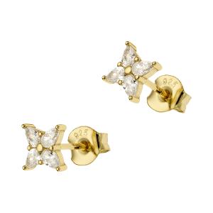 BREEZE Gold Earrings with Crystals 925° Silver 215002.1 - 49360